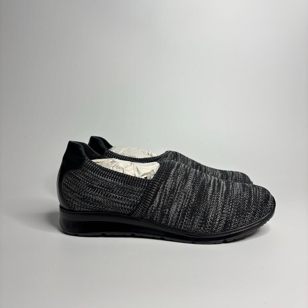 Walking Cradles Dorsey Slip On Knit Sneakers in Black (Wide)